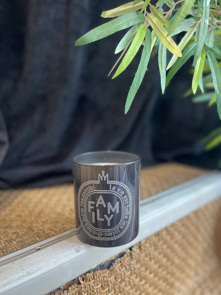 Candle - "Word" Collection: Family - Black