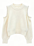 Ivory pearl shoulder jumper