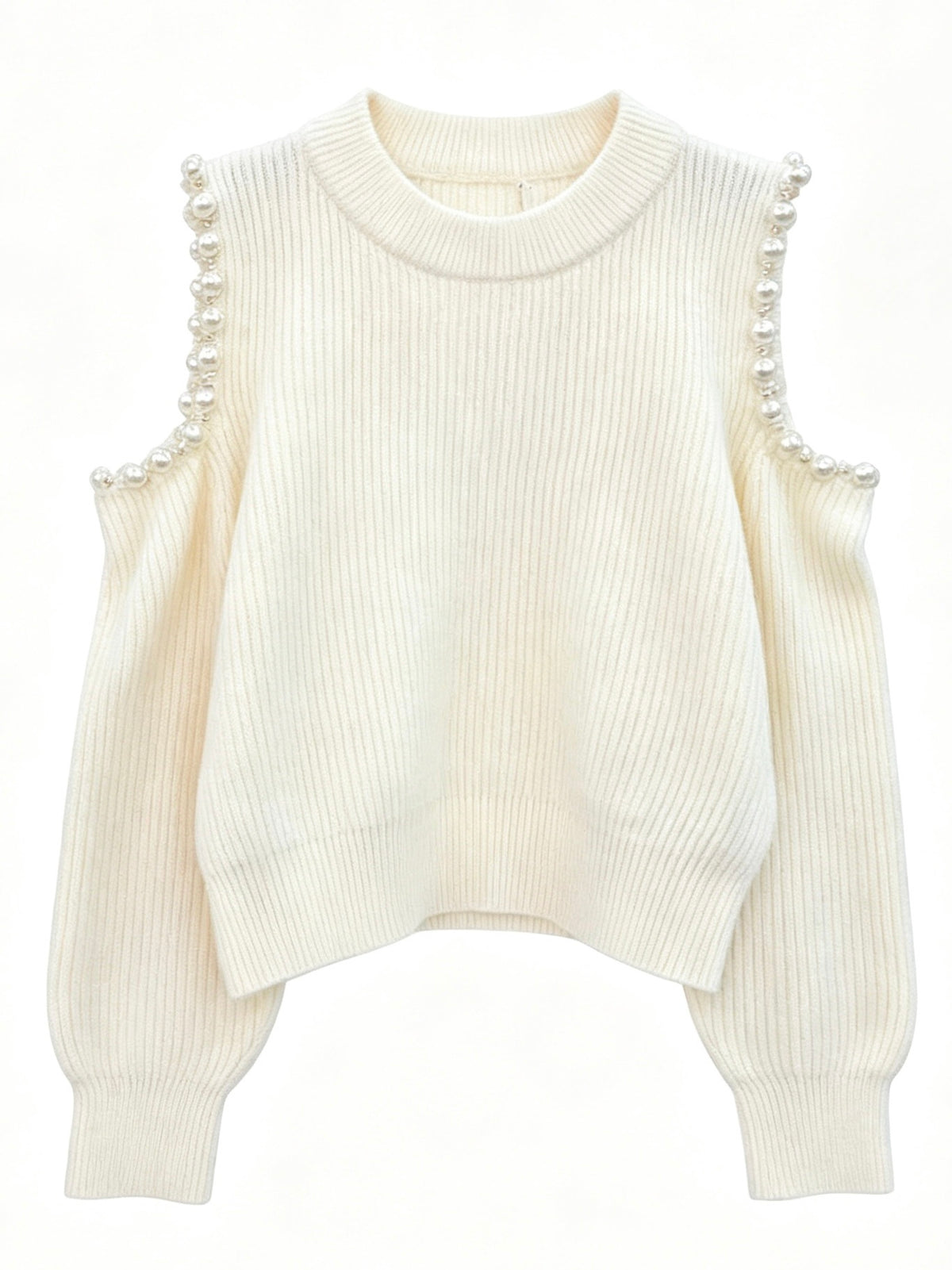 Ivory pearl shoulder jumper