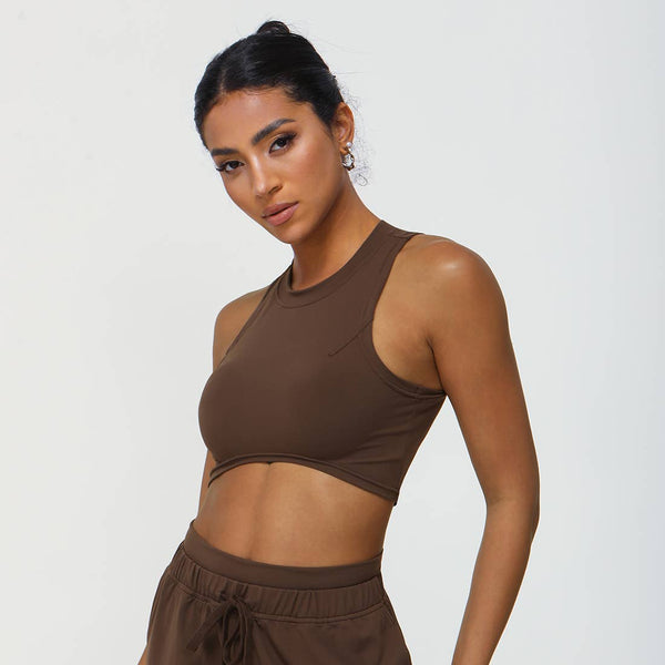 Women Fitness Elastic Crop Tank Top Sport Athletic Top: Purple / S