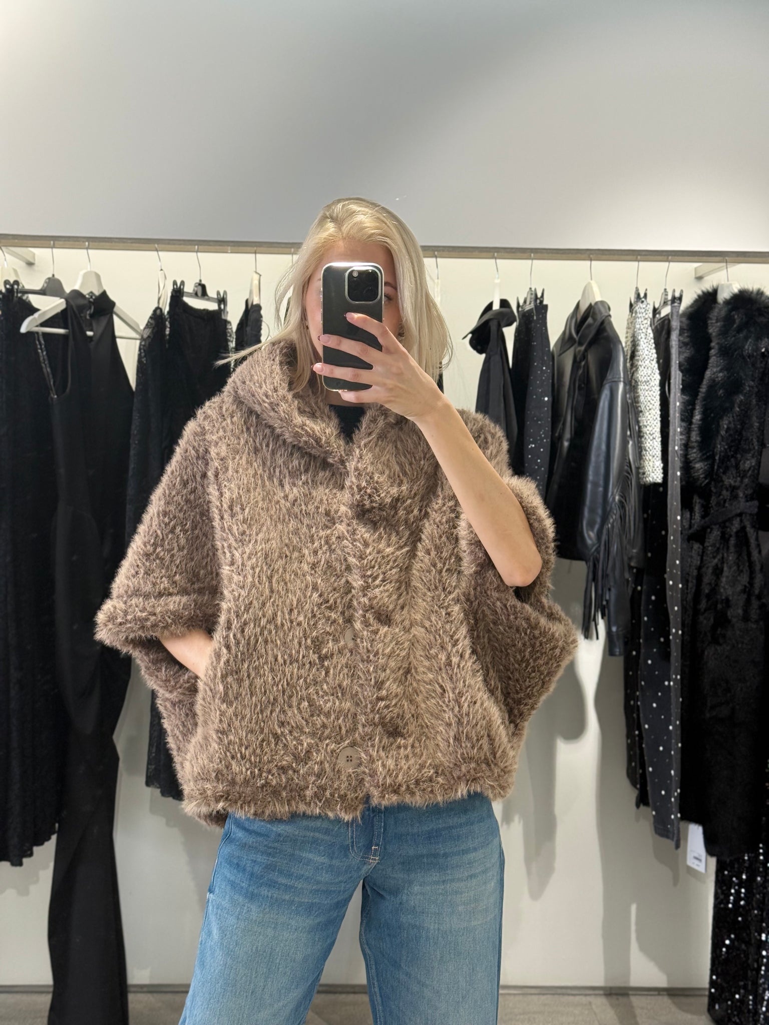 Trendy Short Faux Fur Coat
