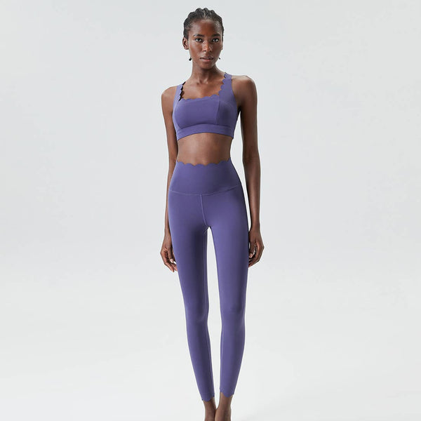 Women Seamless Yoga Set - Removable Cup Bra&Contoured Tights: Dark Green / S