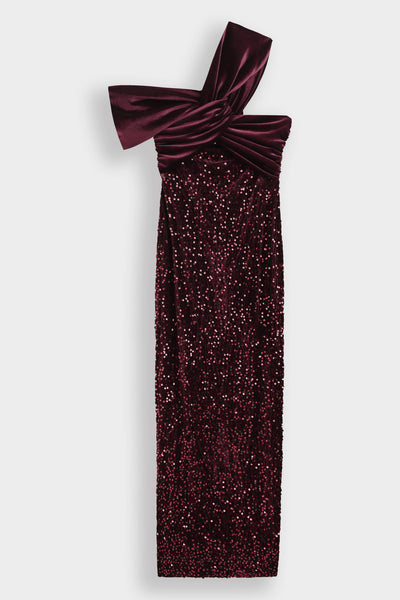 Asymmetric long sequin dress PS9331: Argent / S