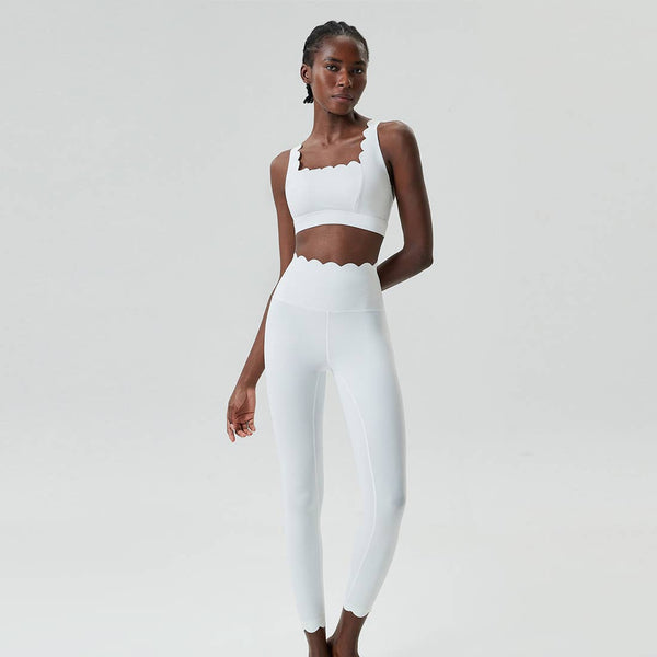 Women Seamless Yoga Set - Removable Cup Bra&Contoured Tights: Purple Gray / L