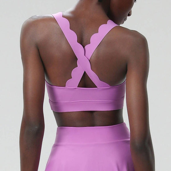 Women Seamless Quick-Dry Set Strappy Bra & A-Line Skirt: Green / L