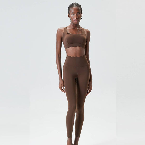 Women Seamless Yoga Set - Removable Cup Bra&Contoured Tights: Dark Green / S