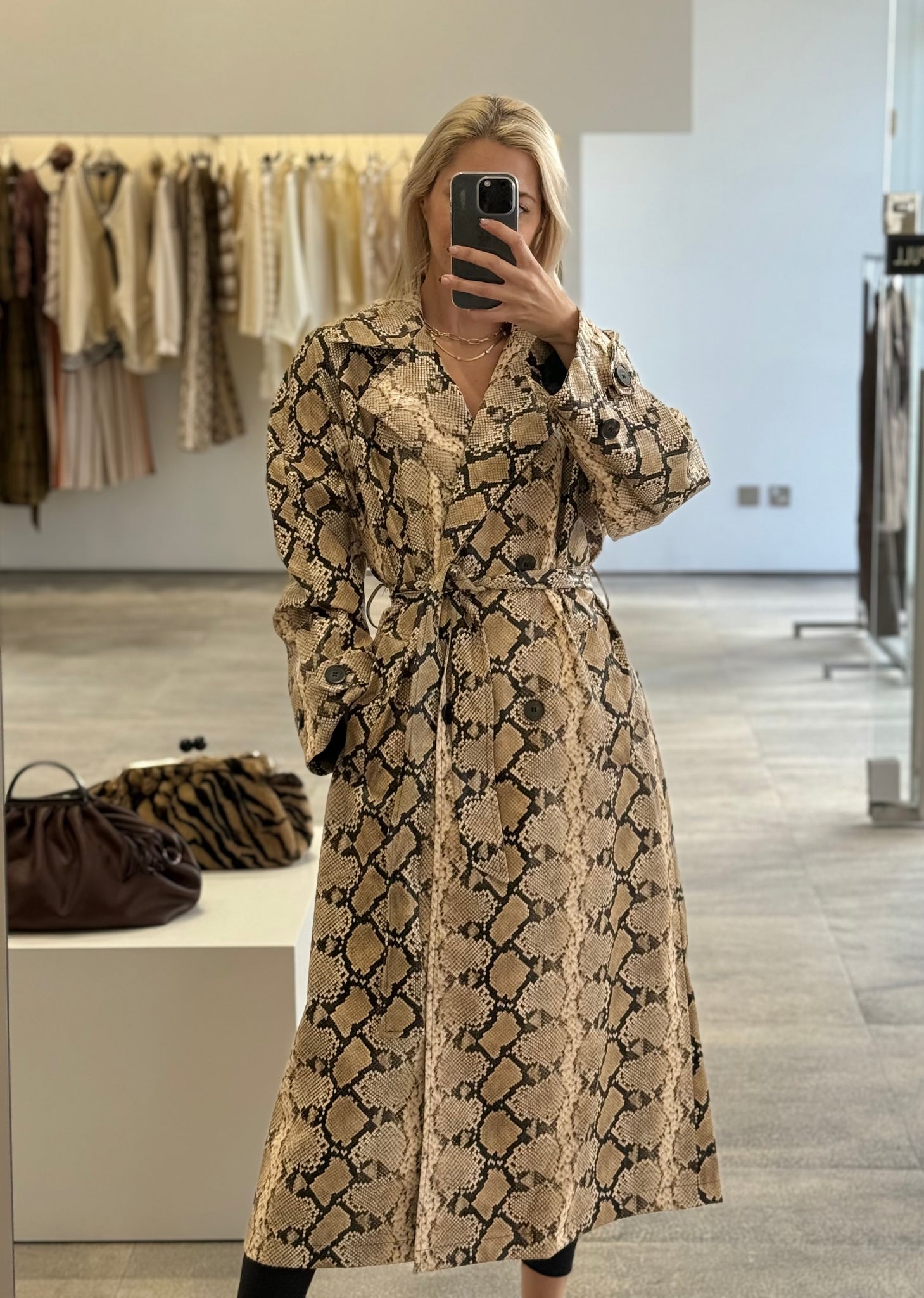 Snake-Print Coat