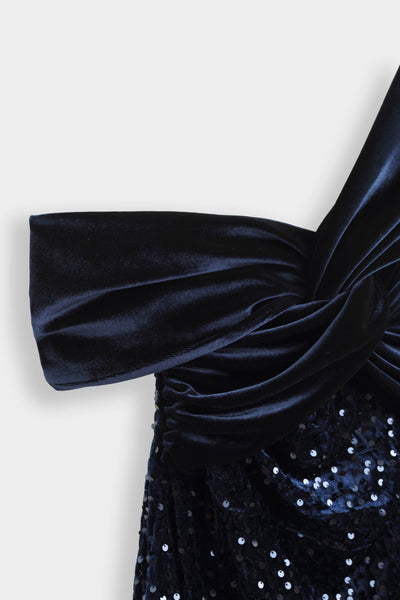 Asymmetric long sequin dress PS9331: Argent / S