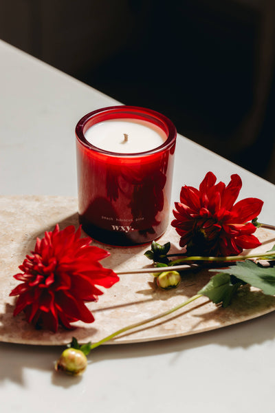 Roam mini. - 5.2oz candle - peach. hibiscus. pine.