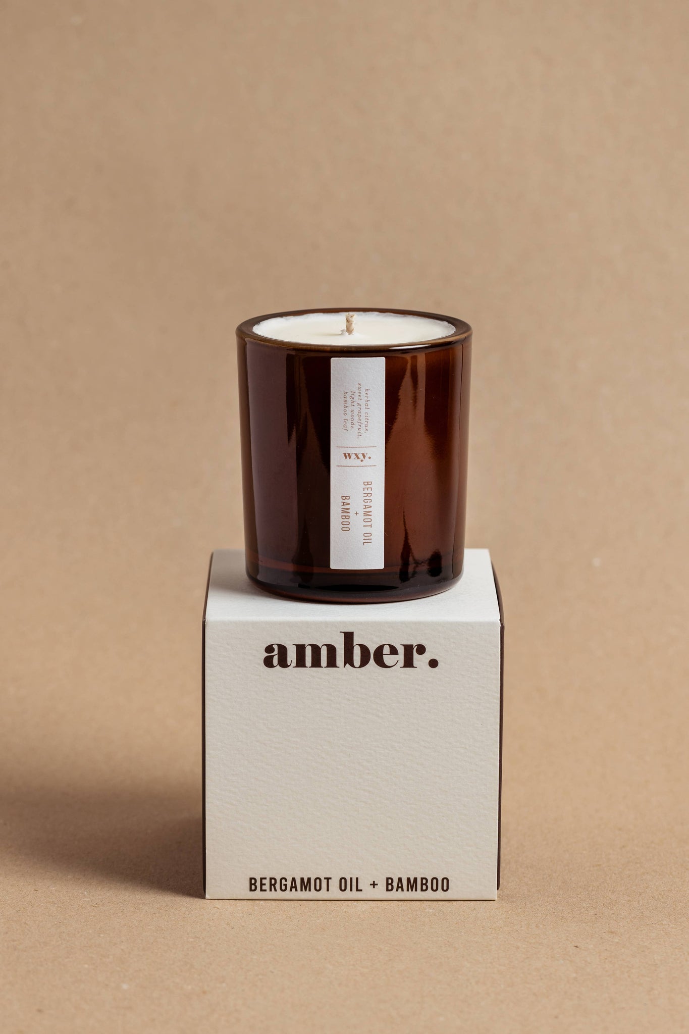 Amber 5oz Candle - Bamboo & Bergamot Oil