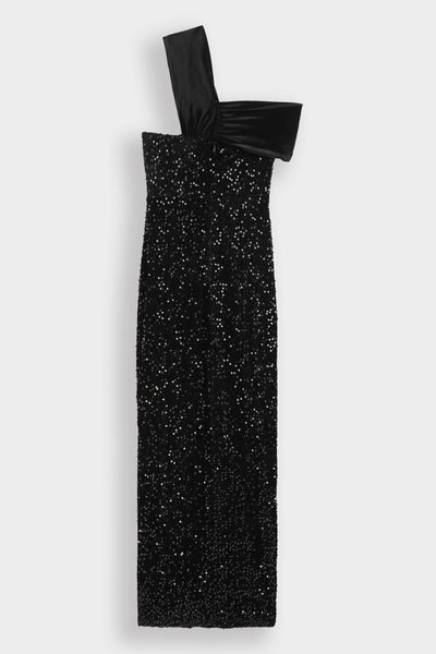 Asymmetric long sequin dress PS9331: Argent / S