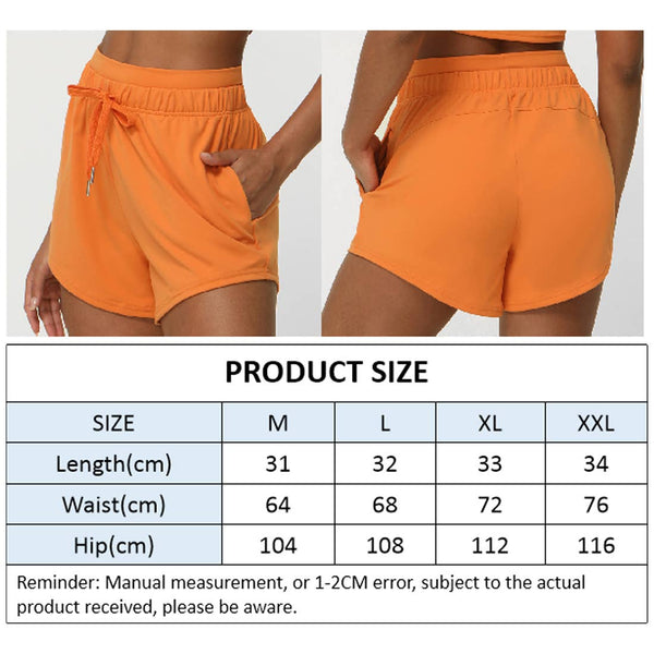 Women Fitness Drawstring With Side Pockets Sport Shorts: Purple / S