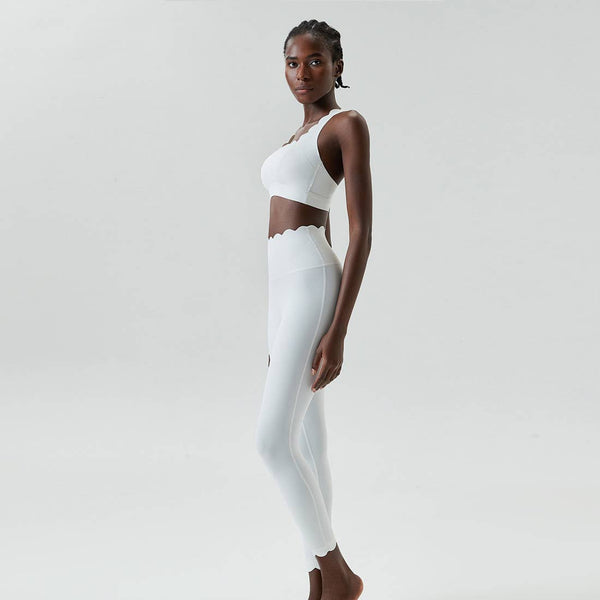 Women Seamless Yoga Set - Removable Cup Bra&Contoured Tights: Purple Gray / L