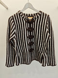 Harper Striped Knit Cardigan in brown