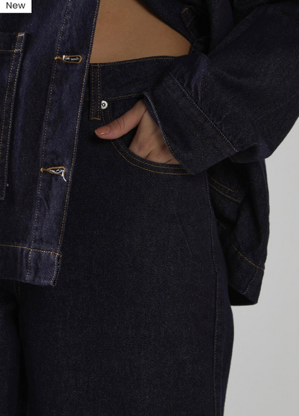 Dark-Indigo Wide-Leg Jeans