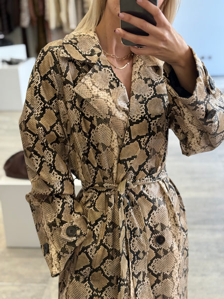 Snake-Print Coat