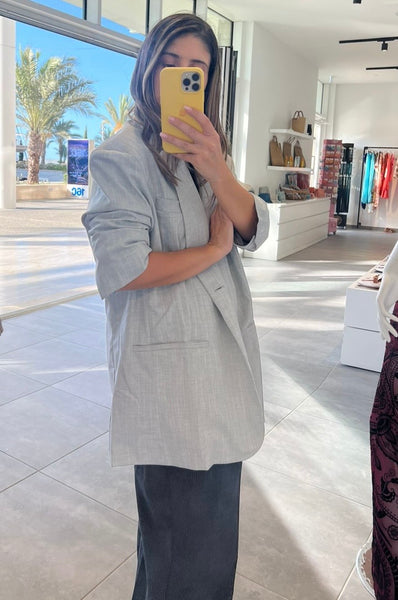 Light-Grey-Pinstripe Oversized-Blazer