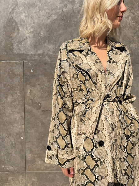 Snake-Print Coat