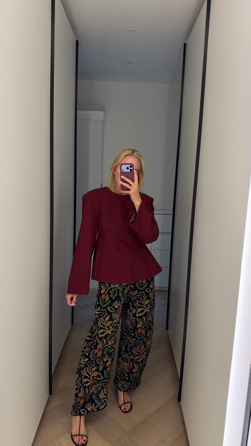 Claret Open-Back Top — front view