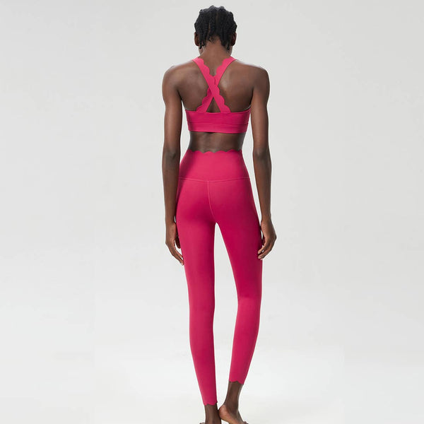 Women Seamless Yoga Set - Removable Cup Bra&Contoured Tights: Dark Green / M