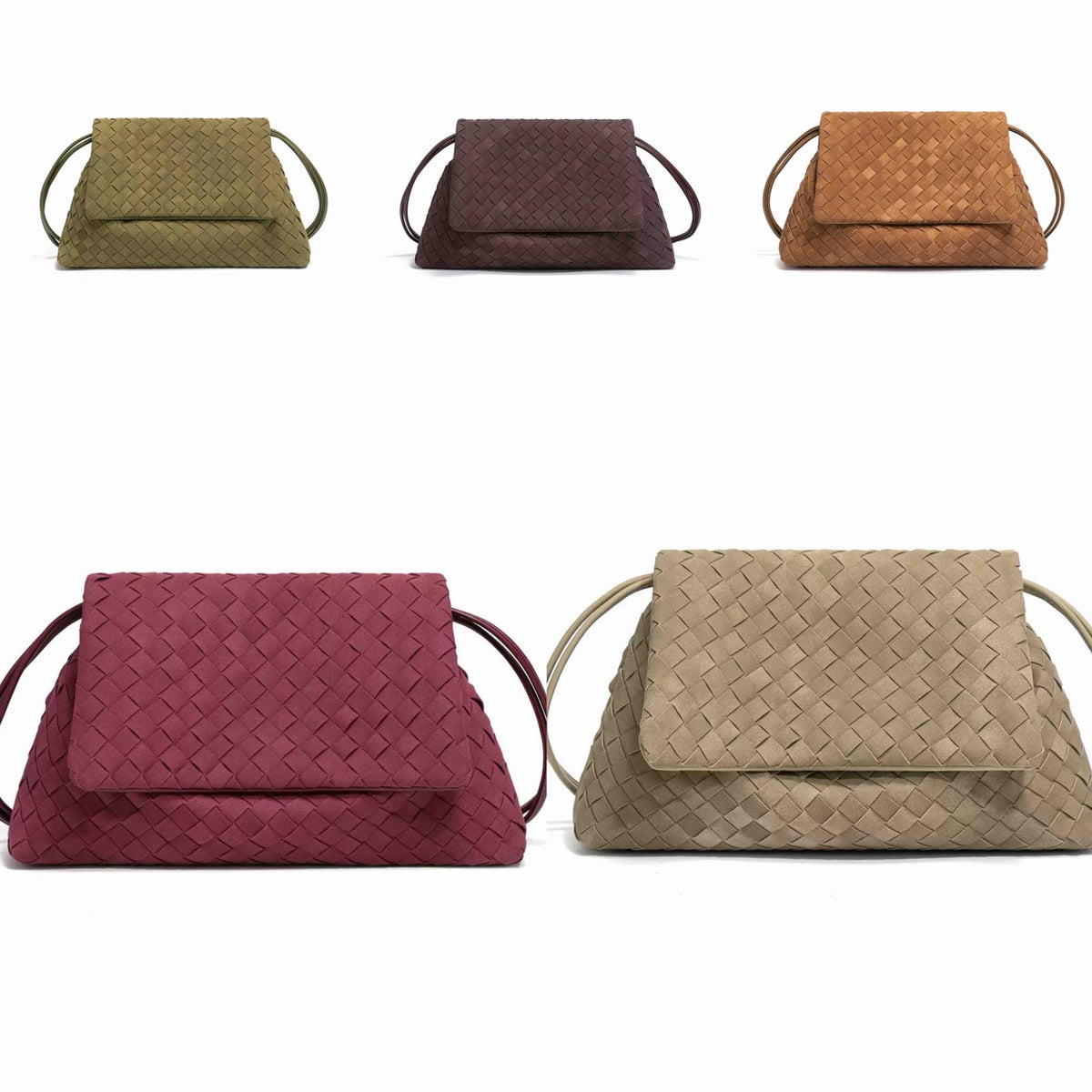 Ambra Matte Woven Flap Bag colour options