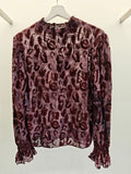 Aurelia velvet leopard top in pink