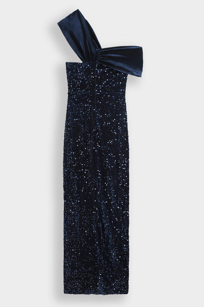 Asymmetric long sequin dress PS9331: Argent / S