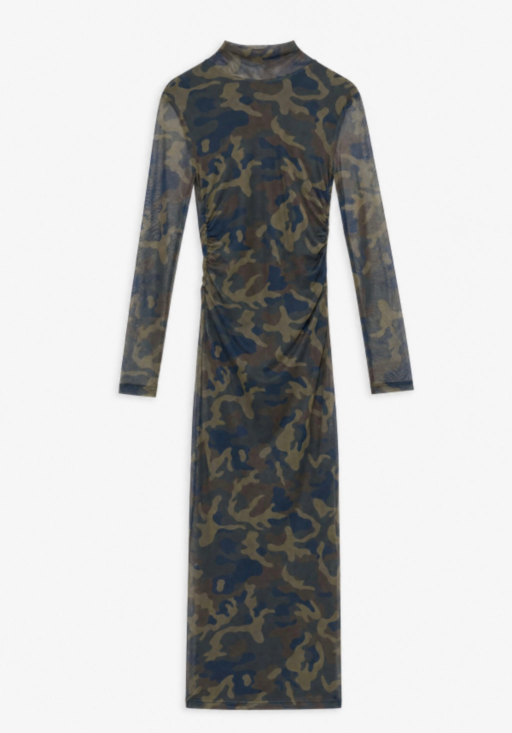 Camouflage mesh midi dress product view