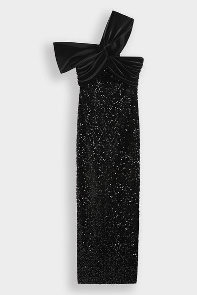 Asymmetric long sequin dress PS9331: Argent / L