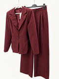 Celeste burgundy blazer and trouser set, front