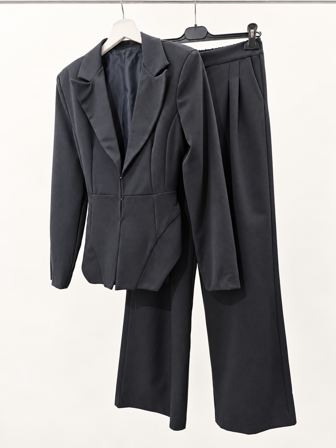 Celeste charcoal blazer and trouser set, front