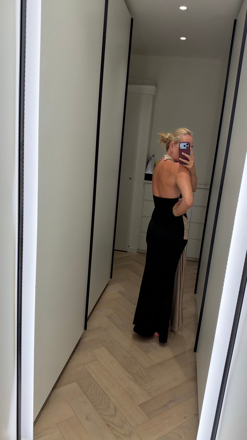 Celeste Drape Maxi Dress back view