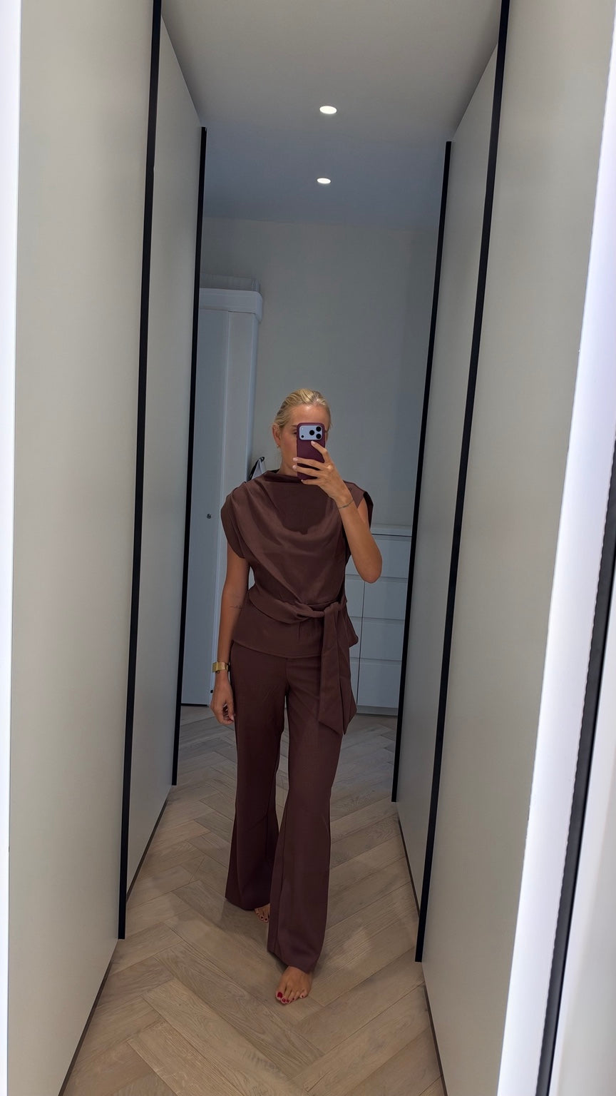 Cocoa Cord Set full length