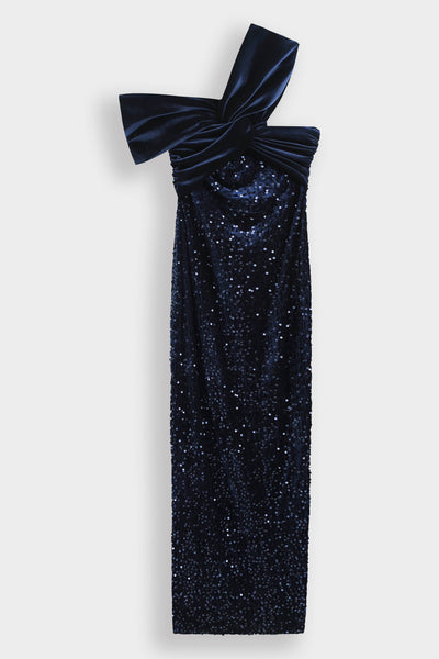 Asymmetric long sequin dress PS9331: Argent / S