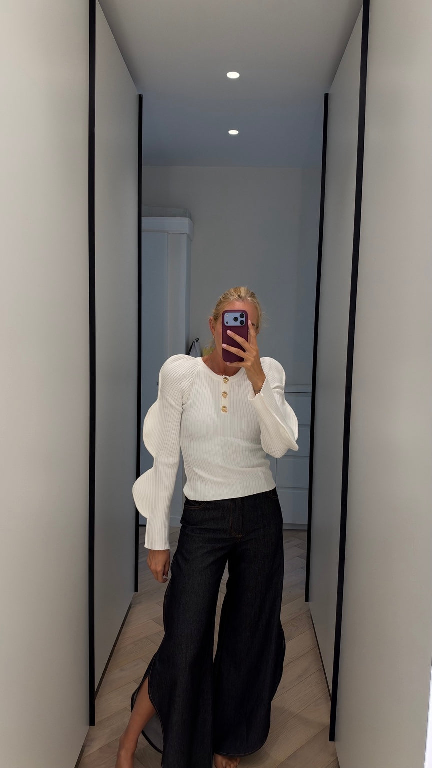 Elara Sculpted Sleeve Knit Top