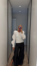 Elara Sculpted Sleeve Knit Top