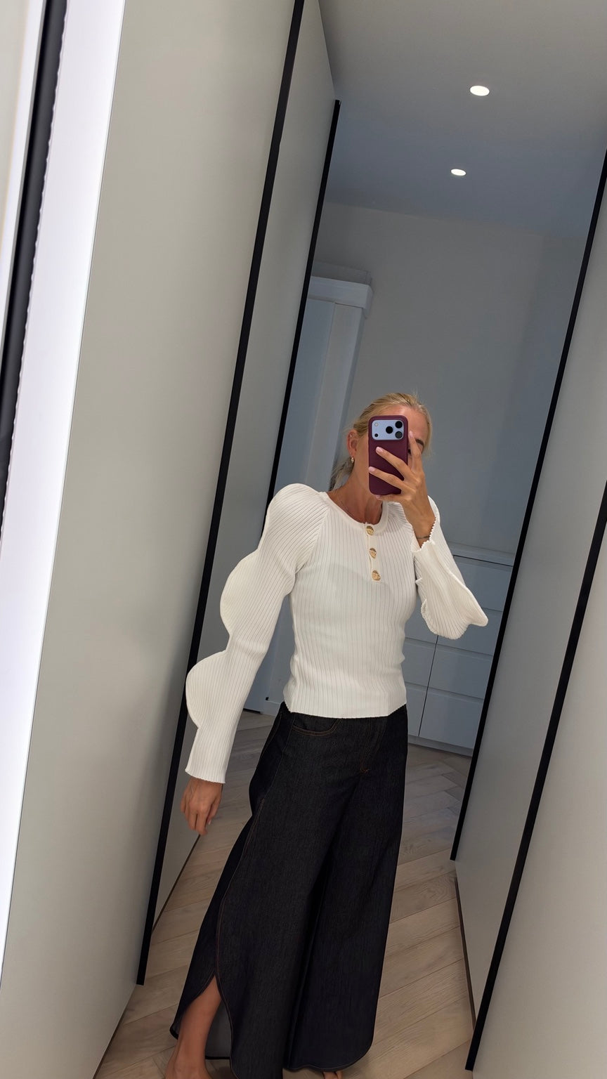 Elara Sculpted Sleeve Knit Top