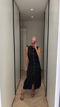 Elodie Denim Midi Dress front view