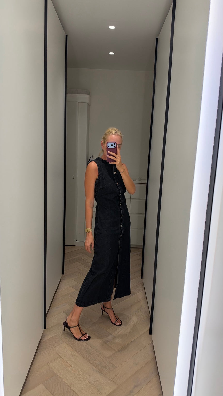Elodie Denim Midi Dress side view