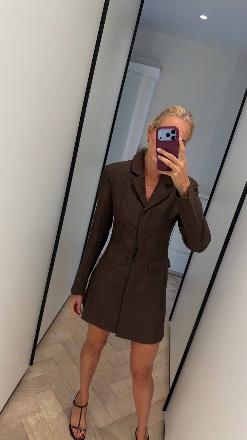 Espresso Blazer Dress front view