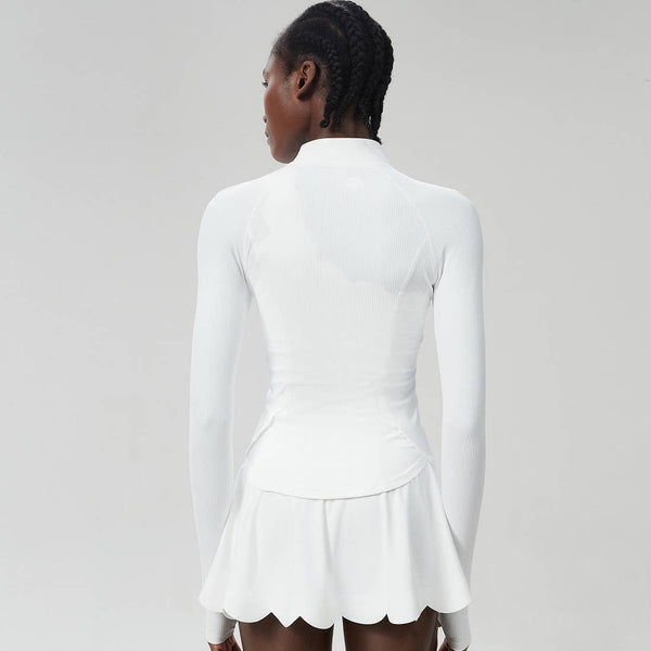 Women Sport Set Quick-Dry Bra + Built-In Shorts + Zip Jacket: Black / S