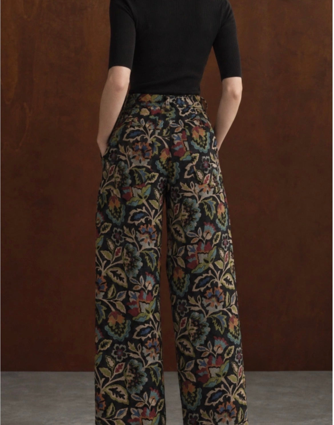 Flora floral wide-leg trousers