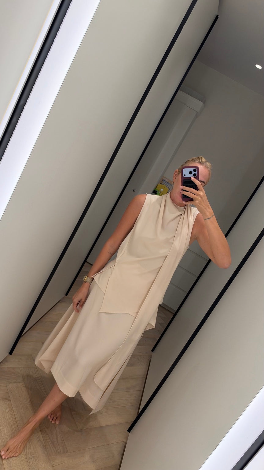Ivory draped set, alternate view