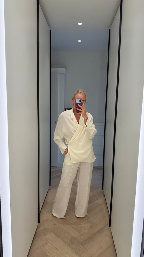 Aurelia Ivory Draped Set full length