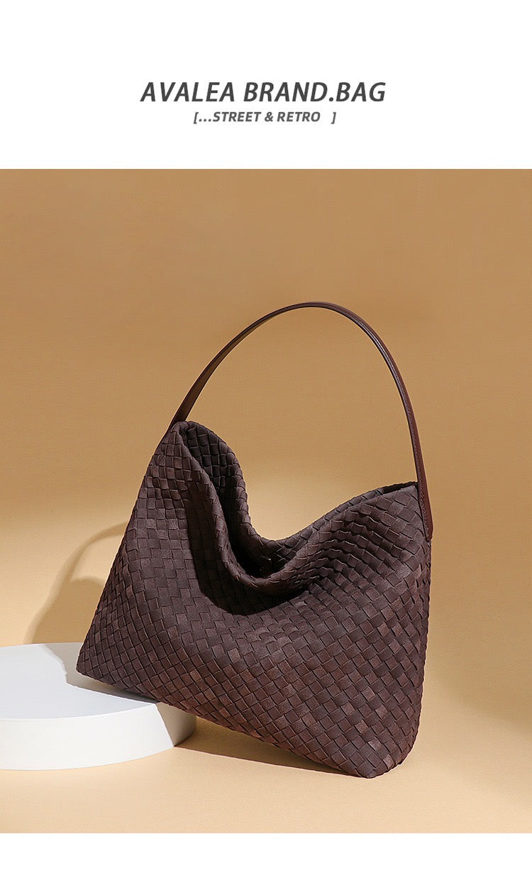 Livia Woven Suede Hobo Bag