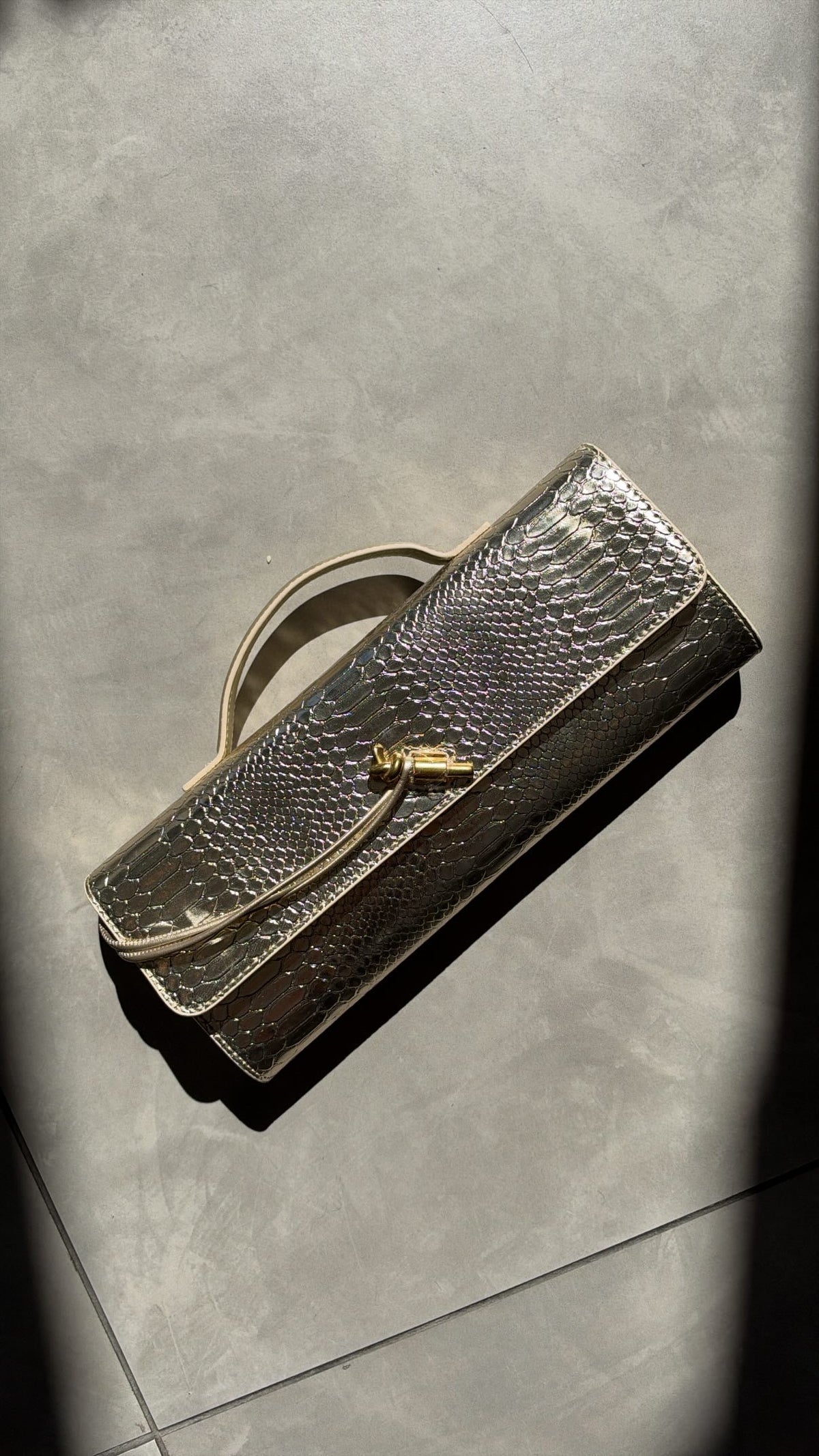 Luna Metallic Python Bag