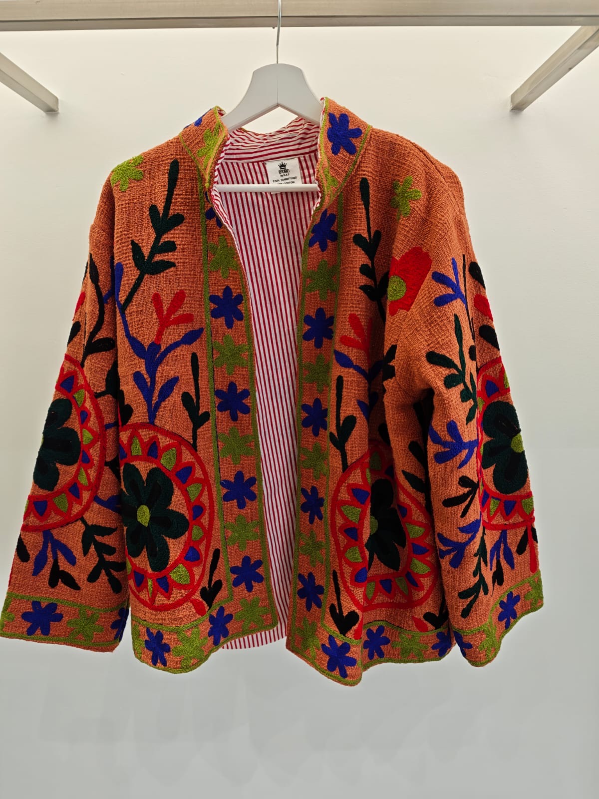 Marigold embroidered cotton jacket