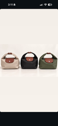 Mila Mini Handle Bag in stone, black and olive