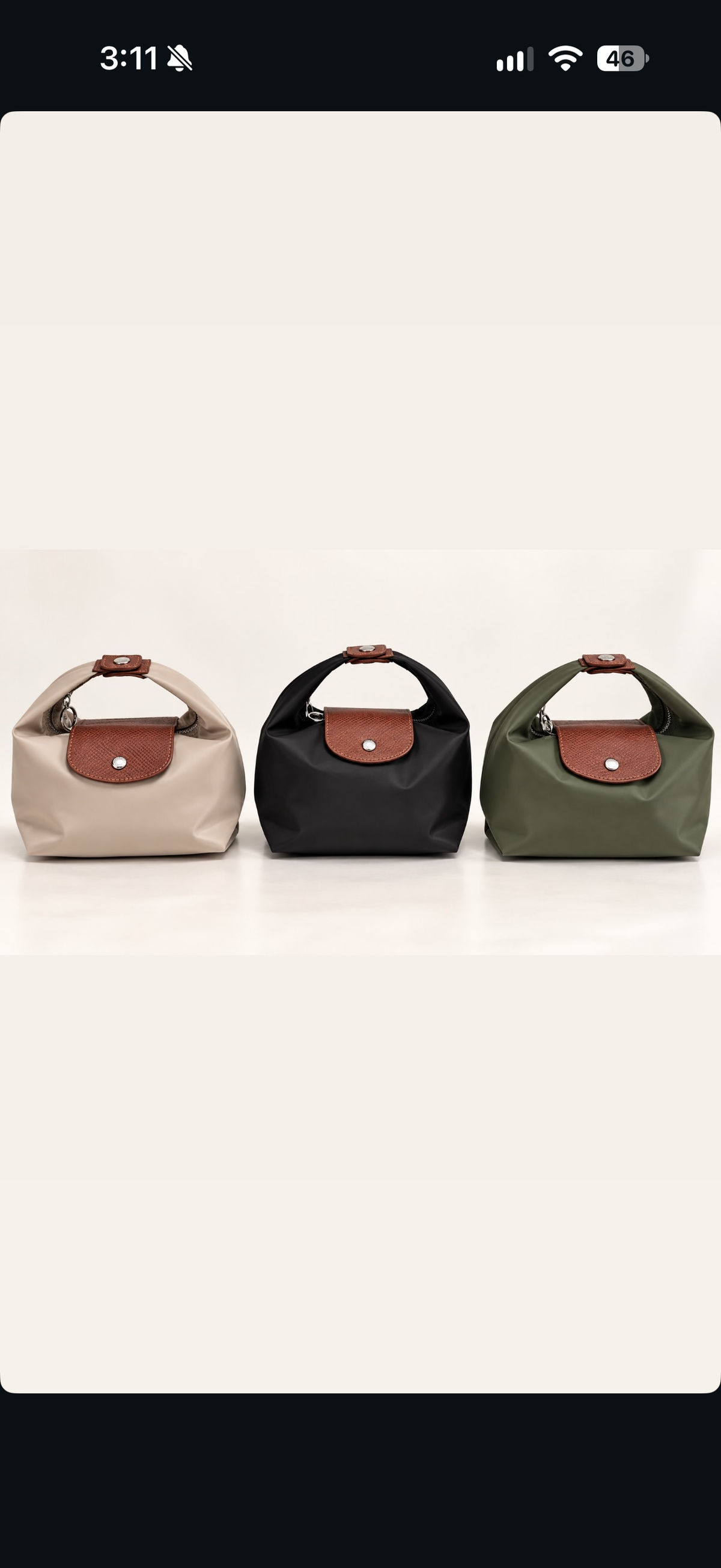 Mila Mini Handle Bag in stone, black and olive