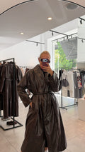 Noir Washed Trench Coat
